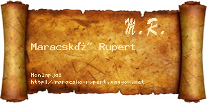 Maracskó Rupert névjegykártya